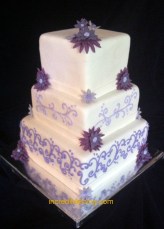 Purple Scroll and Flowers